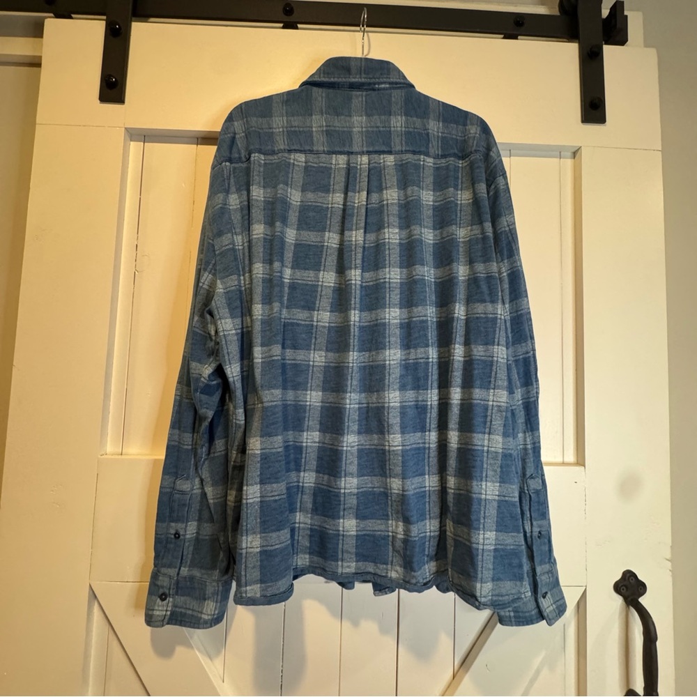Peter Millar Larimer Indigo Knit Plaid Long sleeve Cotton Button Shirt XXL - Picture 8 of 12